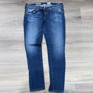 AG Women's Blue Jeans, Super Skinny Ankle, size 29R